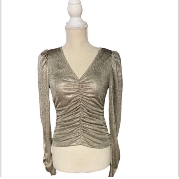 New!  Rachel Zoe top.  Size S.  Gold metallic. - Picture 1 of 3